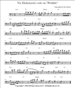 Jazz Trombone Vic Dickenson Transcription on Perdido